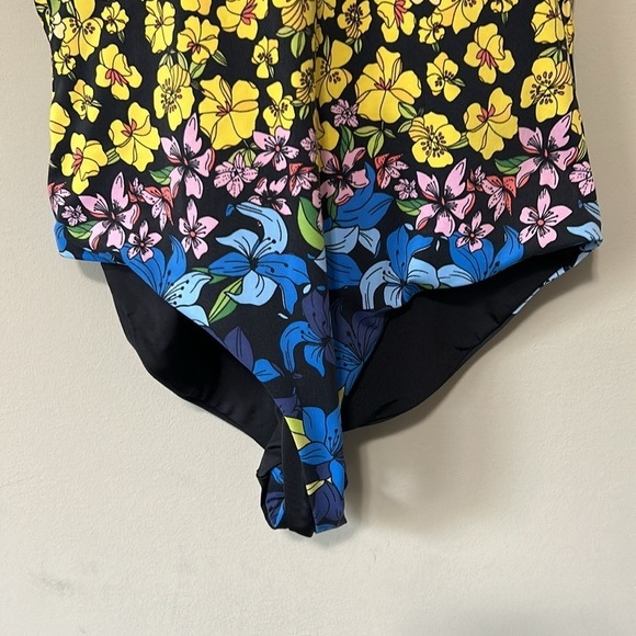 Onia Womens Rachel Classic High Leg Open Black One Piece Swimsuit Floral Sz S - Picture 6 of 13